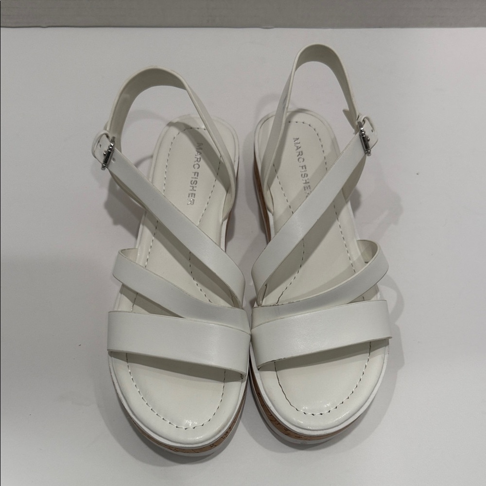 Marc Fisher White Strappy Sandals Size 7 - Picture 5 of 11